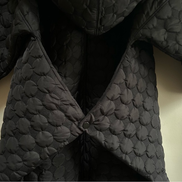 #VDR Via Delle Rose ~ Quilted Black Oversized Open Front Cocoon Coat in OS - Picture 7 of 16